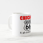 シカゴのルート66のマグ コーヒーマグカップ (正面左)