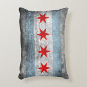 シカゴのレトロの動揺してな旗 アクセントクッション (正面(垂直))