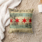 シカゴのヴィンテージのグランジな旗 クッション (ブランケット)