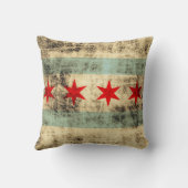 シカゴのヴィンテージのグランジな旗 クッション (裏面)
