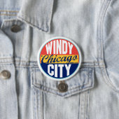 シカゴのヴィンテージのラベル 缶バッジ (インサイチュ)