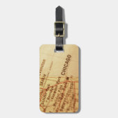 シカゴのヴィンテージの地図 ラゲッジタグ (正面縦)