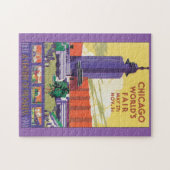 シカゴの万国博覧会のヴィンテージ旅行ポスター ジグソーパズル (横)