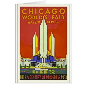 シカゴの万国博覧会の1933年のヴィンテージ旅行ポスター芸術