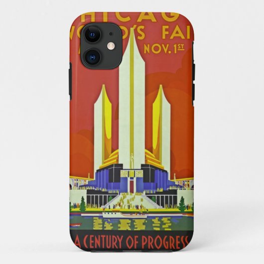 シカゴの万国博覧会の1933年のヴィンテージ旅行ポスター芸術 Case-Mate iPhoneケース (裏面)