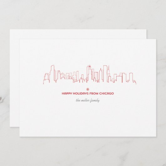 シカゴの休日のスカイライン-一致の封筒との… シーズンカード (正面/裏面)