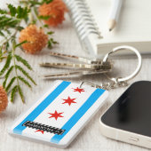 シカゴの伝統的な旗 キーホルダー (正面右)
