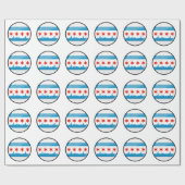 シカゴの光沢のある円形の旗 ラッピングペーパー (フラット)