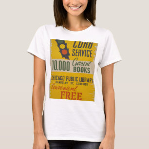 シカゴの公共図書館の縁サービス Tシャツ