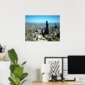 シカゴの写真:スカイラインの空中表示 ポスター (ホームオフィス)