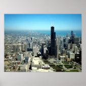 シカゴの写真：スカイラインの空中表示 ポスター (正面)