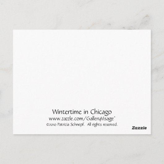 シカゴの冬 ポストカード (裏面)