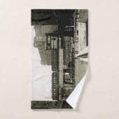 シカゴの卸売センターのトロリー列車の水彩画 バスタオルセット (ハンドタオル)