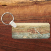 シカゴの古地図、ラサール通りと川 キーホルダー (裏面)