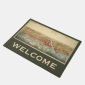 シカゴの古地図、ラサール通りと川 ドアマット (アングル)