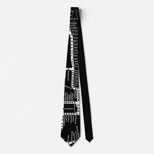 シカゴの地下鉄のヴィンテージシステム地図のルート ネクタイ (正面)