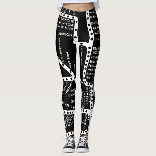 シカゴの地下鉄のヴィンテージシステム地図のルート レギンス (正面)