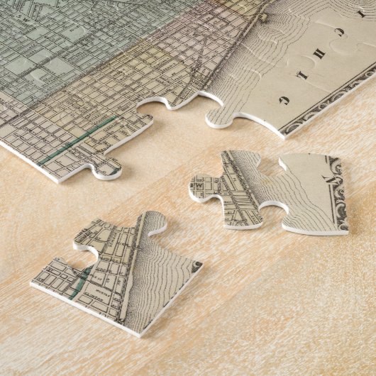 シカゴの地図 ジグソーパズル (側面)