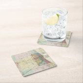 シカゴの地図 スクエアペーパーコースター (インサイチュ)
