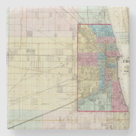 シカゴの地図 ストーンコースター (正面)