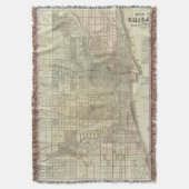 シカゴの地図 スローブランケット (正面縦)