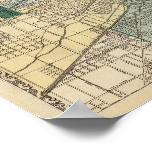 シカゴの地図 ポスター (角)