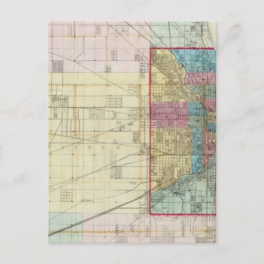 シカゴの地図 ポストカード (正面)