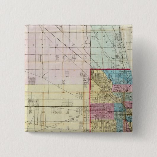 シカゴの地図 缶バッジ (正面)