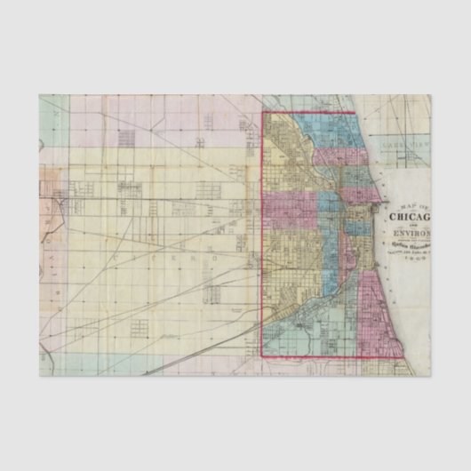 シカゴの地図 薄葉紙 (正面)