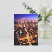 シカゴの夜の街並み ポストカード (スタンド正面)