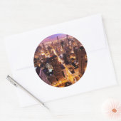 シカゴの夜の街並み ラウンドシール (封筒)