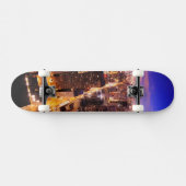 シカゴの夜の都市景観 スケートボード