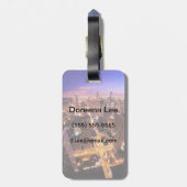 シカゴの夜の都市景観 ラゲッジタグ (裏面縦)