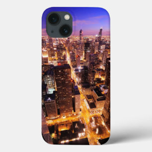 シカゴの夜の都市景観 iPhone 13ケース