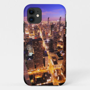 シカゴの夜の都市景観 iPhone 11 ケース