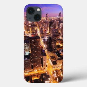 シカゴの夜の都市景観 iPhone 13ケース