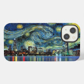 シカゴの夜空の絵画 iPhone / iPadケース iPhoneケース (裏面横)