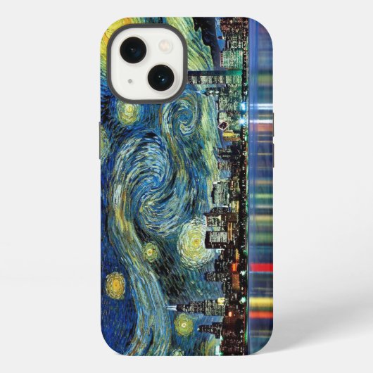 シカゴの夜空の絵画 iPhone / iPadケース iPhoneケース (裏面)