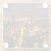 シカゴの夜都市景観 ガラスコースター (裏面)