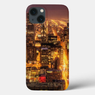 シカゴの夜都市景観 iPhone 13ケース
