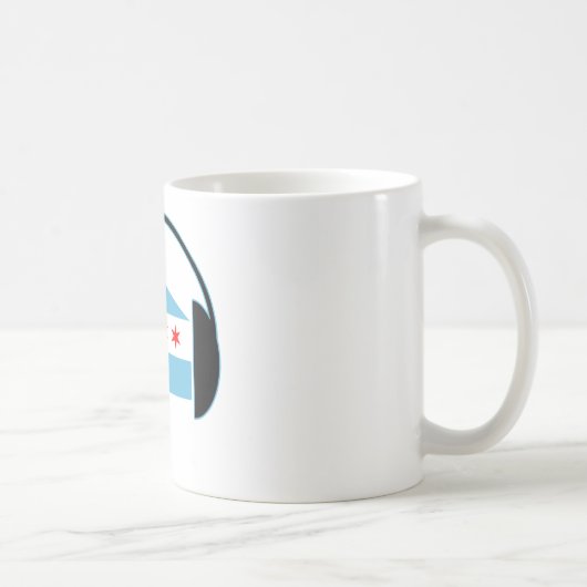シカゴの家旗のヘッドホーン コーヒーマグカップ (右)