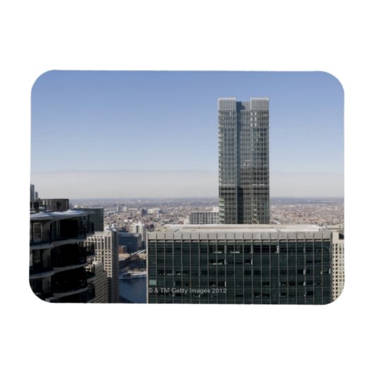 シカゴの広い空中パノラマの景色と マグネット (横)