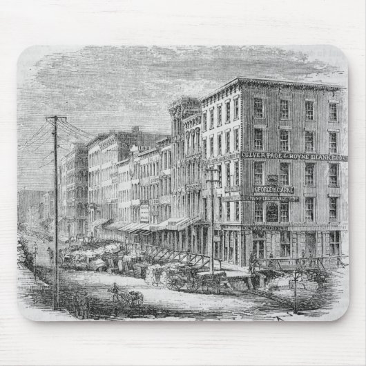 シカゴの建物のブロックの上昇 マウスパッド (正面)