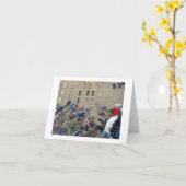 シカゴの建物の芸術の落書き旅行メッセージカード カード (黄色い花)