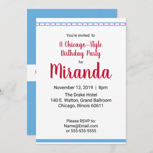 シカゴの愛 招待状 (正面/裏面)