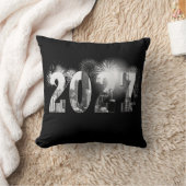 シカゴの新年2027年 花火 クッション (ブランケット)