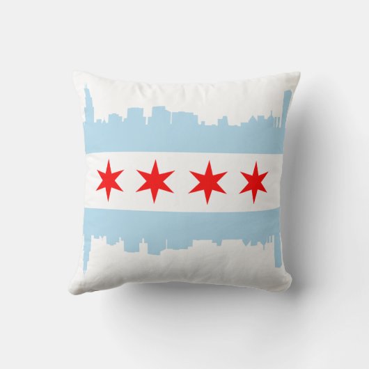 シカゴの旗のスカイラインのアメリカ人のMoJoの枕 クッション (裏面)