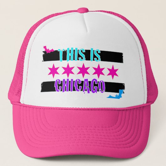 シカゴの旗のtrukerの帽子 キャップ (正面)
