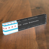 シカゴの旗 デスクネームプレート (側面)