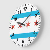 シカゴの旗 ラージ壁時計 (傾斜)